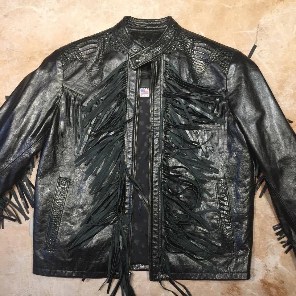 G-Gator Adult Gator Black Tassle Bomber Jacket - Image 2