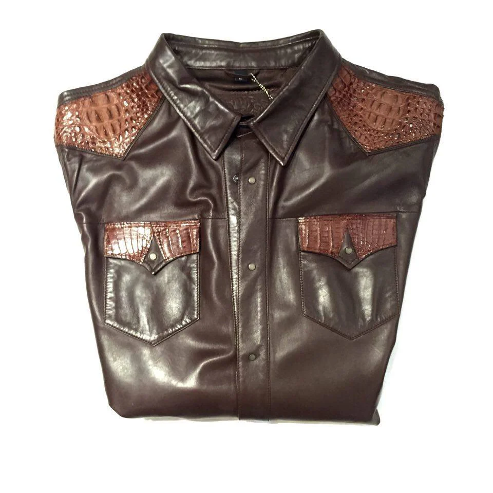 G-Gator - Alligator/Lambskin Button-Up Shirt - Image 4