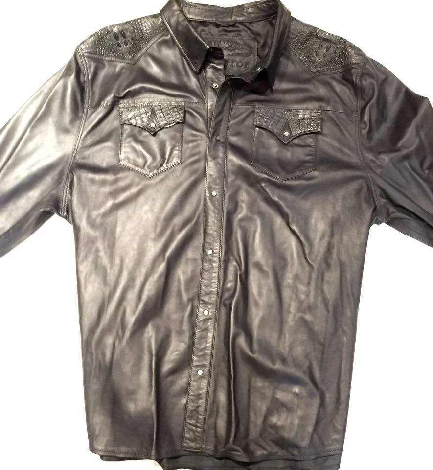 G-Gator - Alligator/Lambskin Button-Up Shirt - Image 5