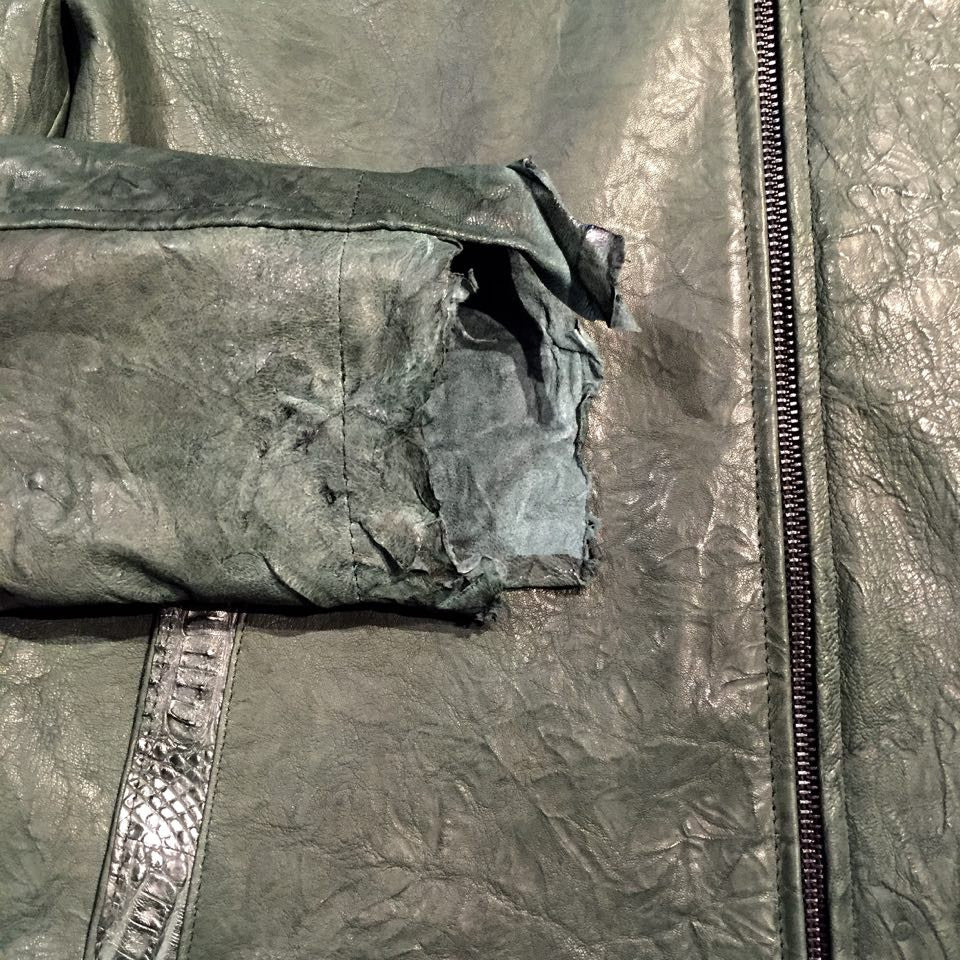 G-Gator Alligator/Lambskin Rough Cut Leather Jacket - Image 3