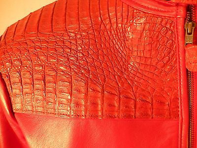 G-Gator Candy Red Crocodile Biker Jacket - Image 3