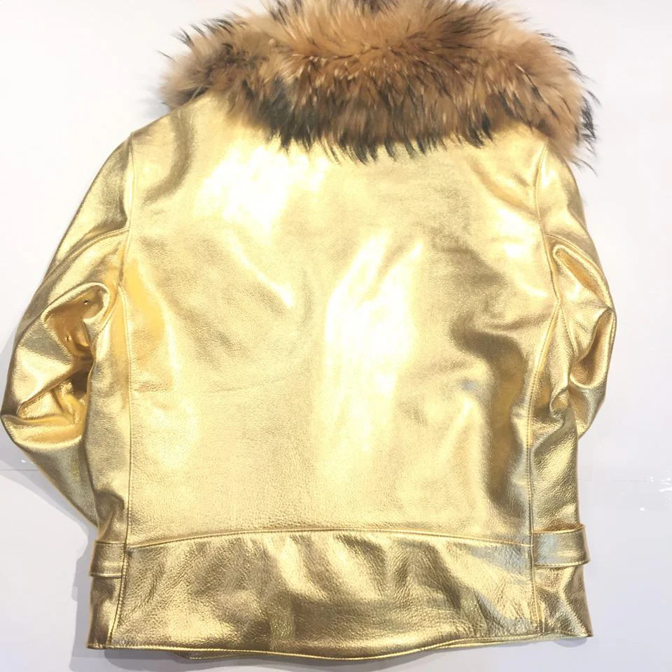 G-Gator Coyote Golden Lambskin Biker Jacket - Image 3