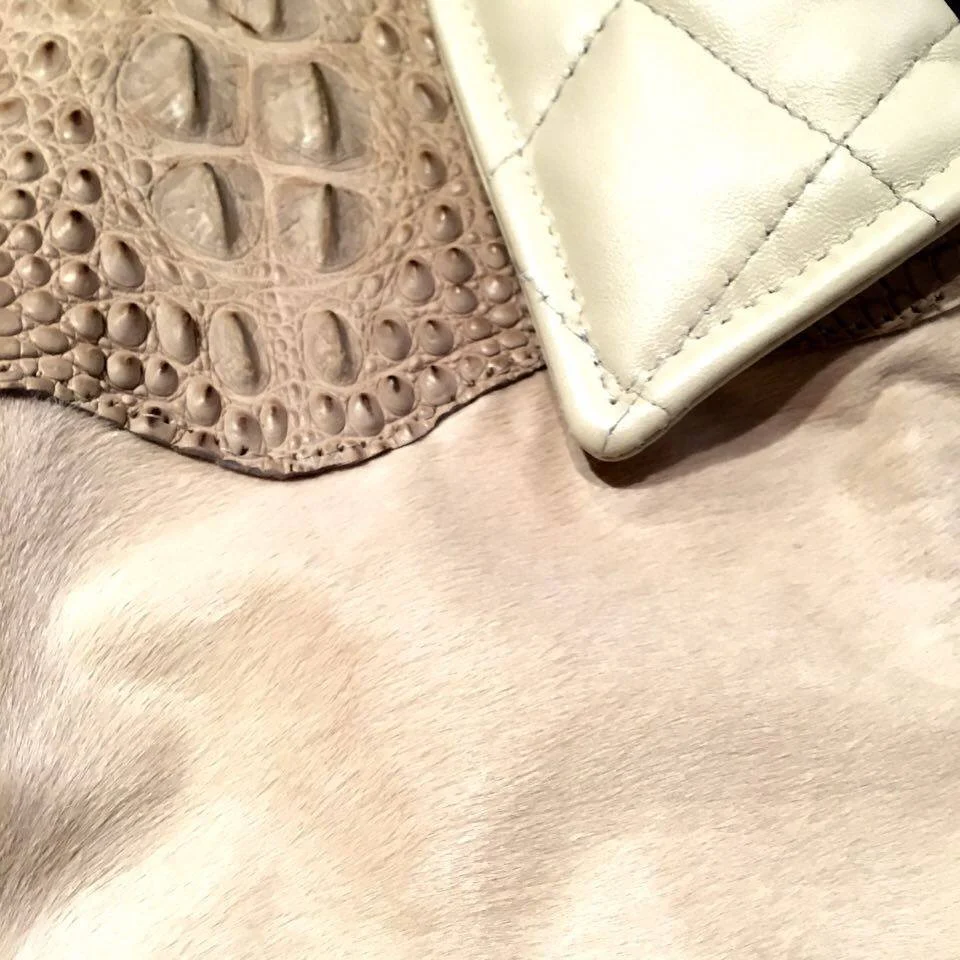 G-Gator Cream Pony Hair/Alligator Blouson Jacket - Image 4