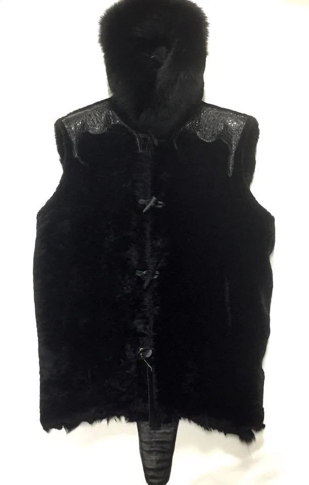 G-Gator Full Alligator Body Hooded Mouton Vest - Image 2