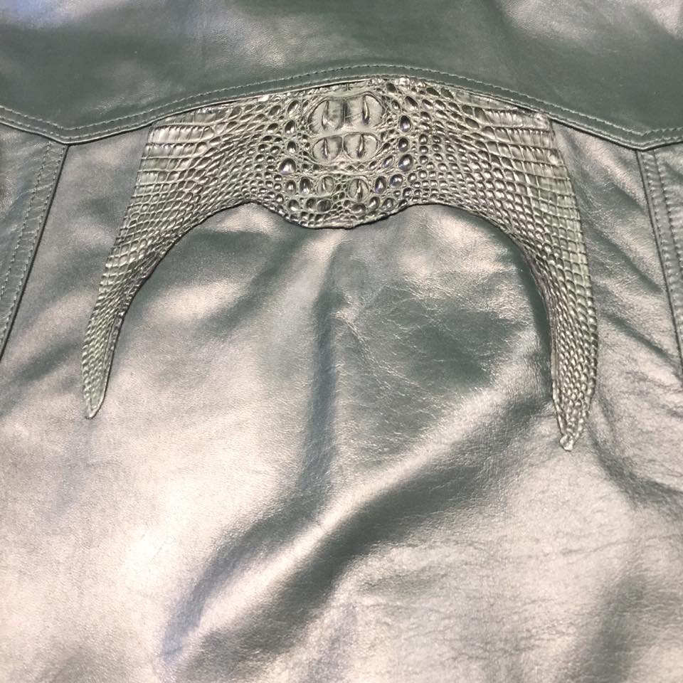 G-Gator Forest Green Gator/Lambskin Button-Up Shirt - Image 7