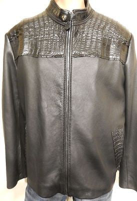 G-Gator Jet Black Adult Crocodile Biker Jacket - Image 3