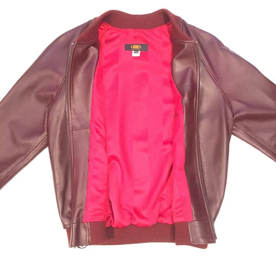 G-Gator Wine Lambskin Varsity Jacket - Image 3