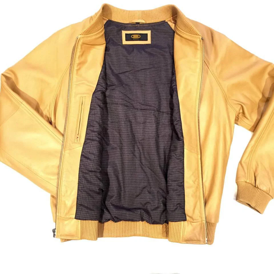 G-Gator Tan Leather Lambskin Varsity Jacket - Image 3
