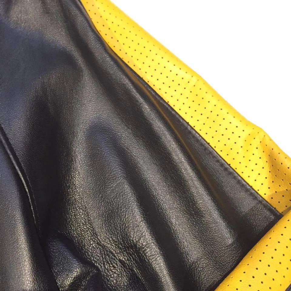 G-Gator Lambskin Varsity Perforated Yellow Jacket - Image 4