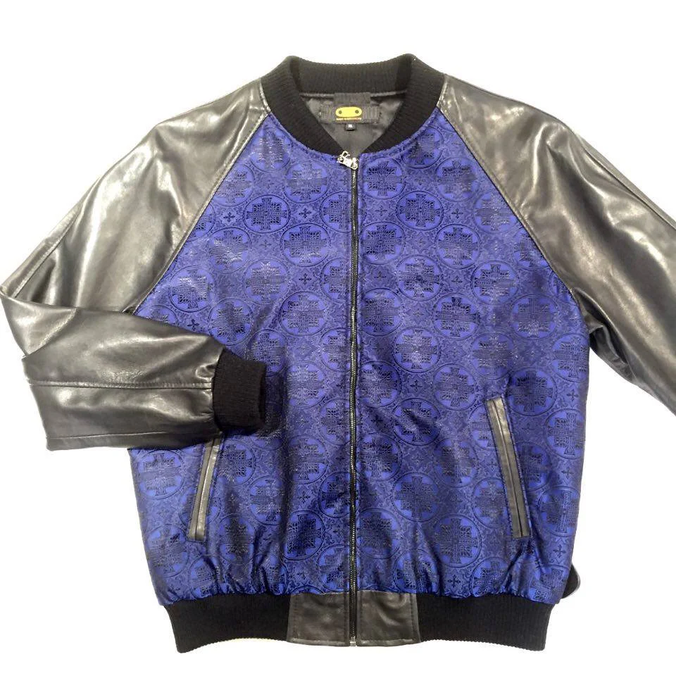 G-Gator Navy 'Hierarchy' Lambskin Bomber Jacket - Image 3