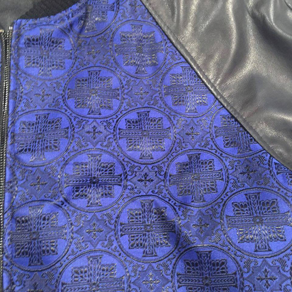 G-Gator Navy 'Hierarchy' Lambskin Bomber Jacket - Image 4