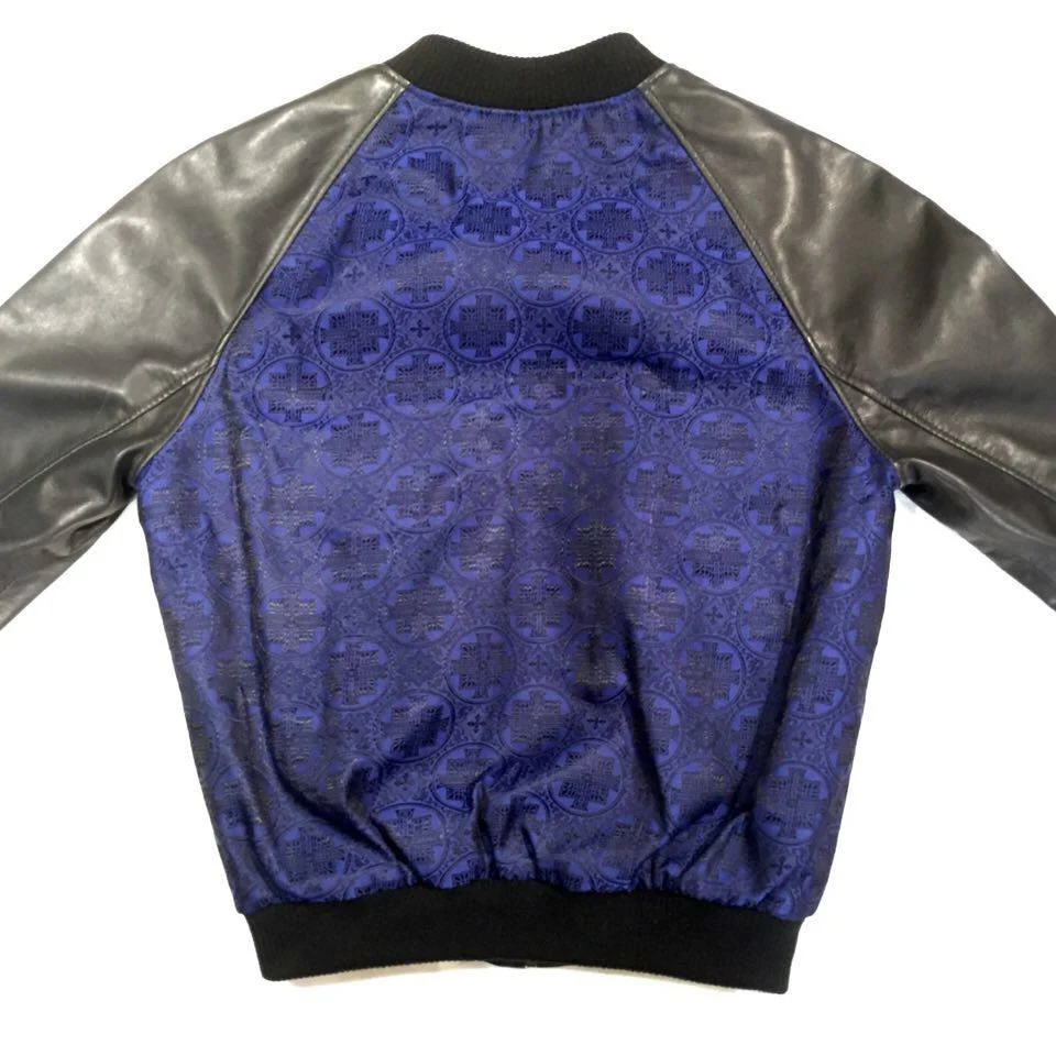 G-Gator Navy 'Hierarchy' Lambskin Bomber Jacket - Image 5
