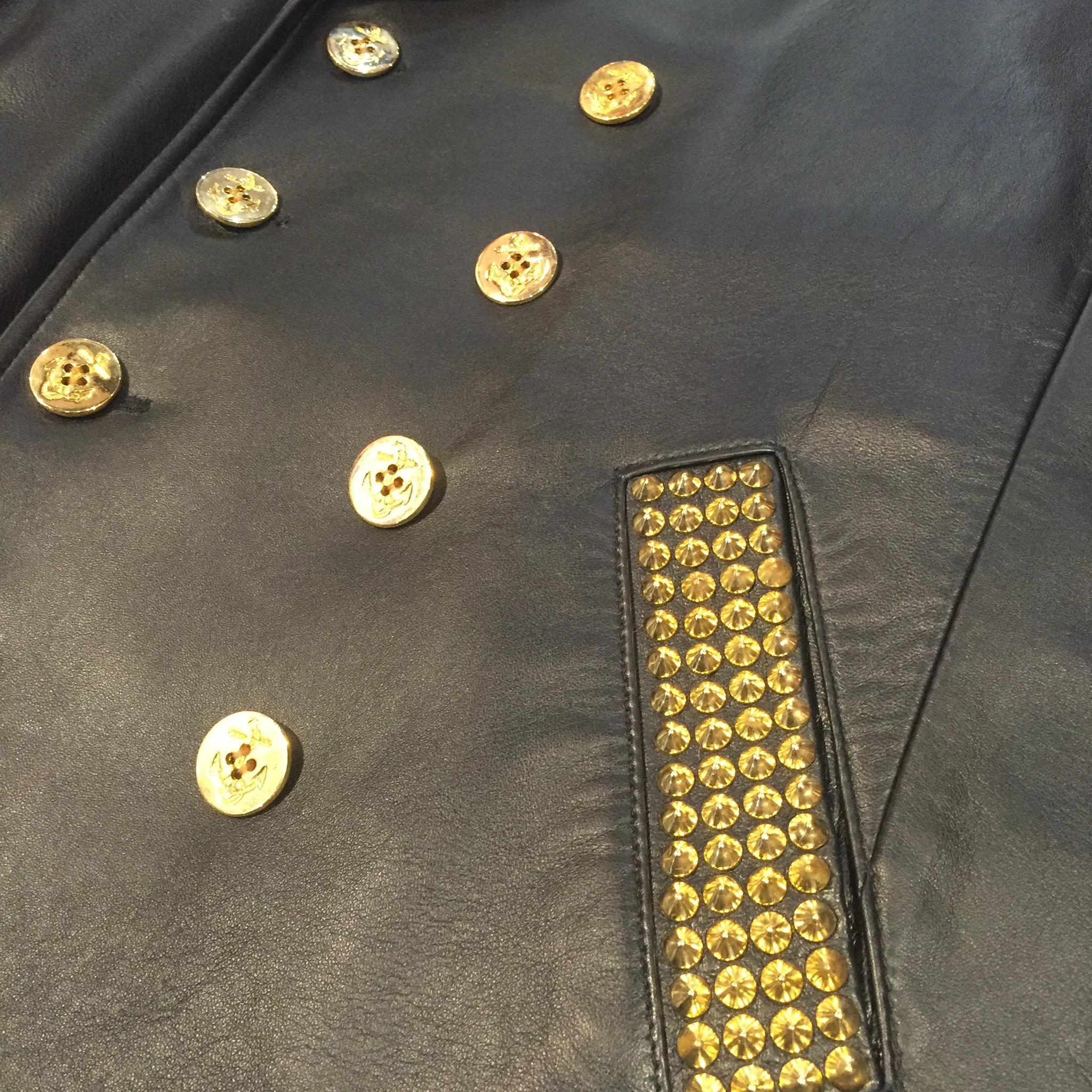 G-Gator - Studded Double-Breasted Leather Jacket - Image 2