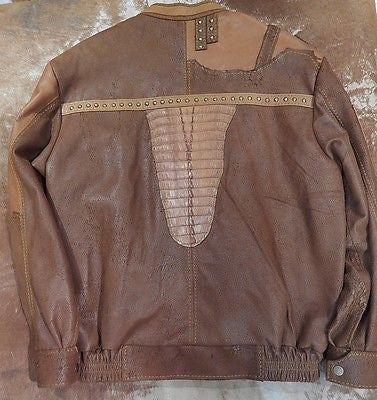 G-Gator Suede Studded Crocodile Bomber Jacket - Image 3
