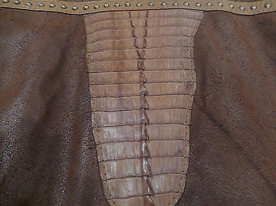 G-Gator Suede Studded Crocodile Bomber Jacket - Image 4