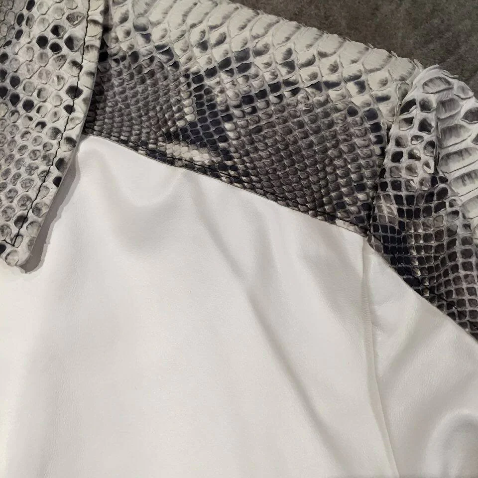 G-Gator White Python/Lambskin Blouson Jacket - Image 3