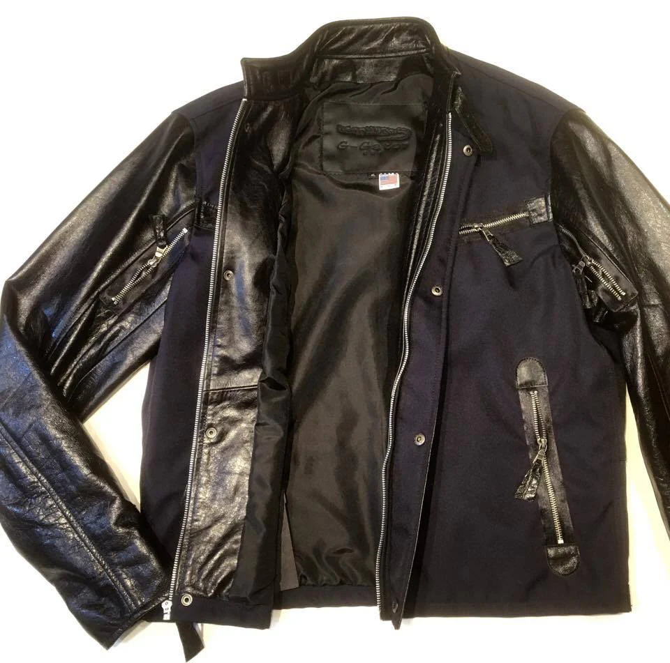 G-Gator Zipper Lambskin & Mesh Leather Jacket - Image 4