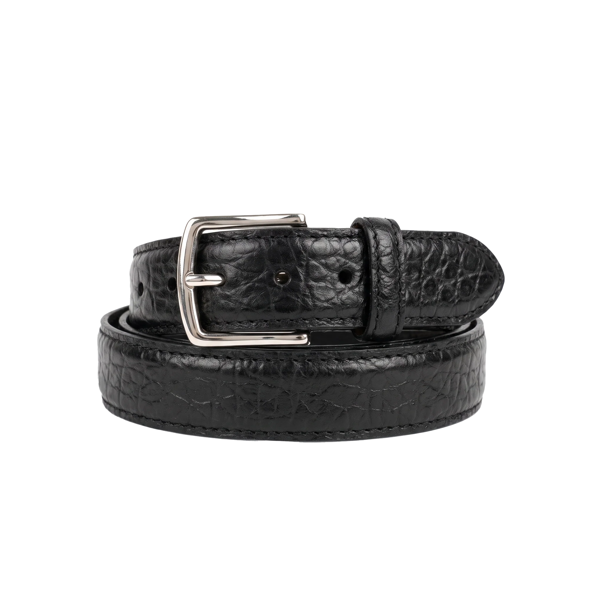 Gingerich Black Bison Leather Belt