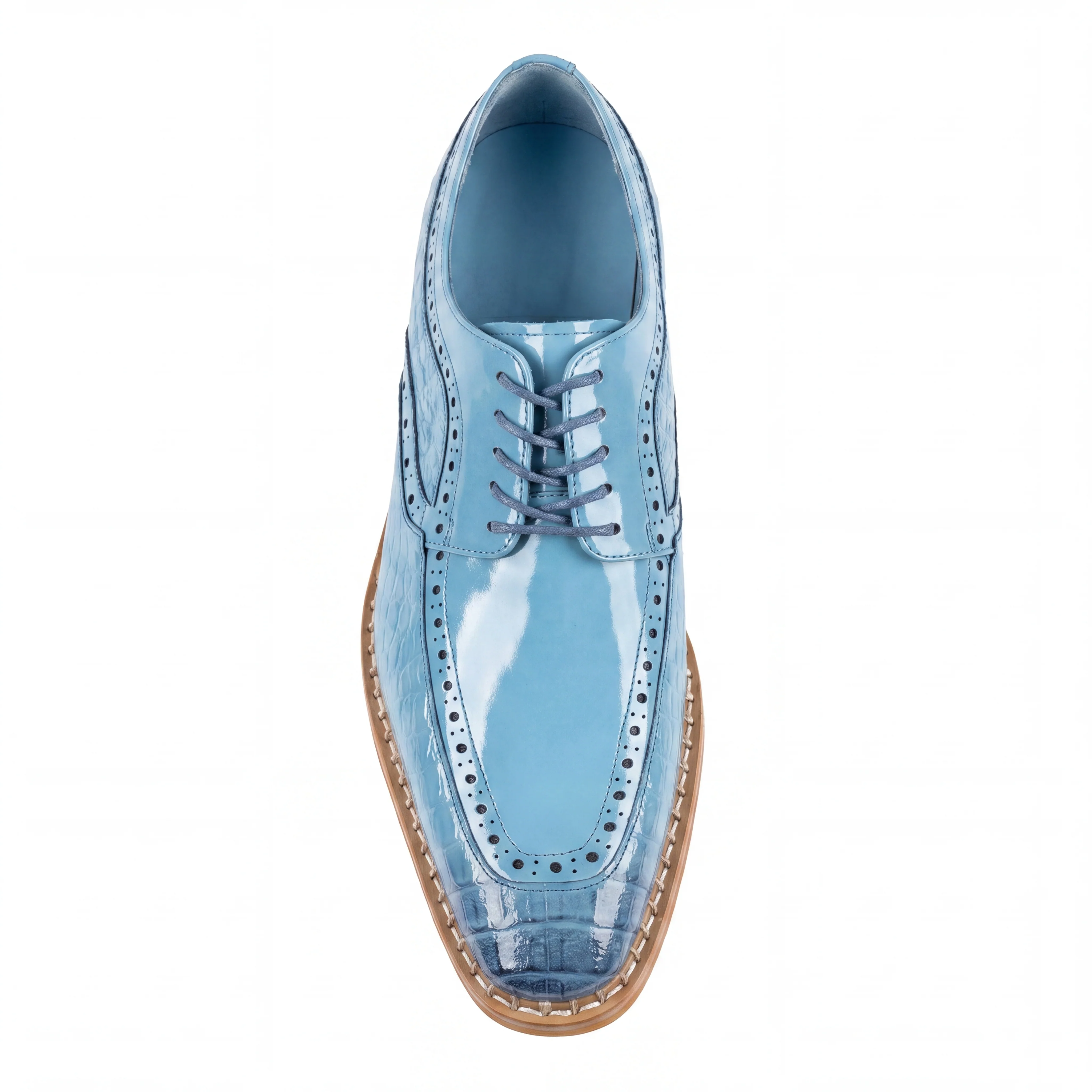 Giovanni Terence Light Blue Embossed Crocodile Dress Shoes - Image 2