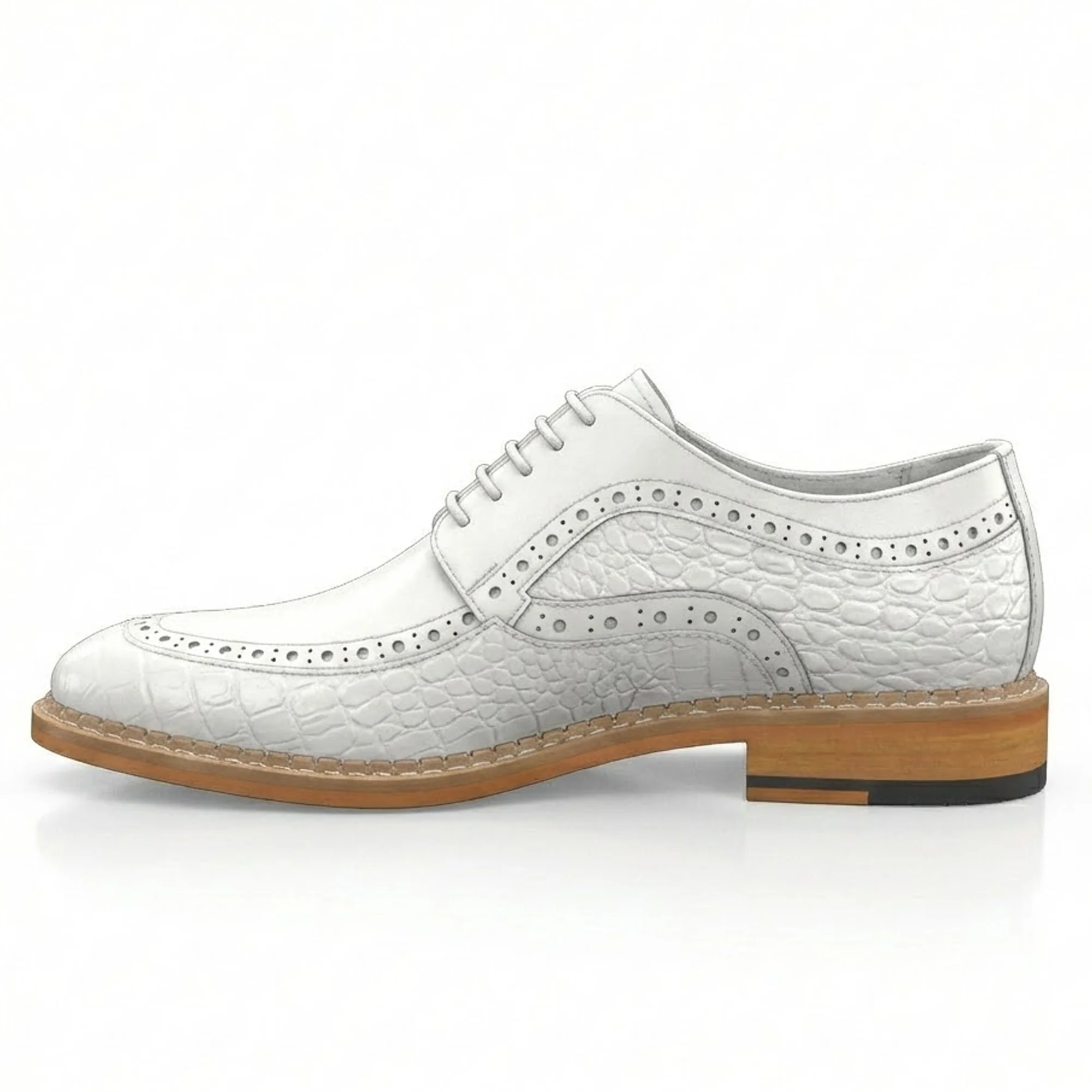 Giovanni White Embossed Alligator Leather Dress Shoes - Image 2