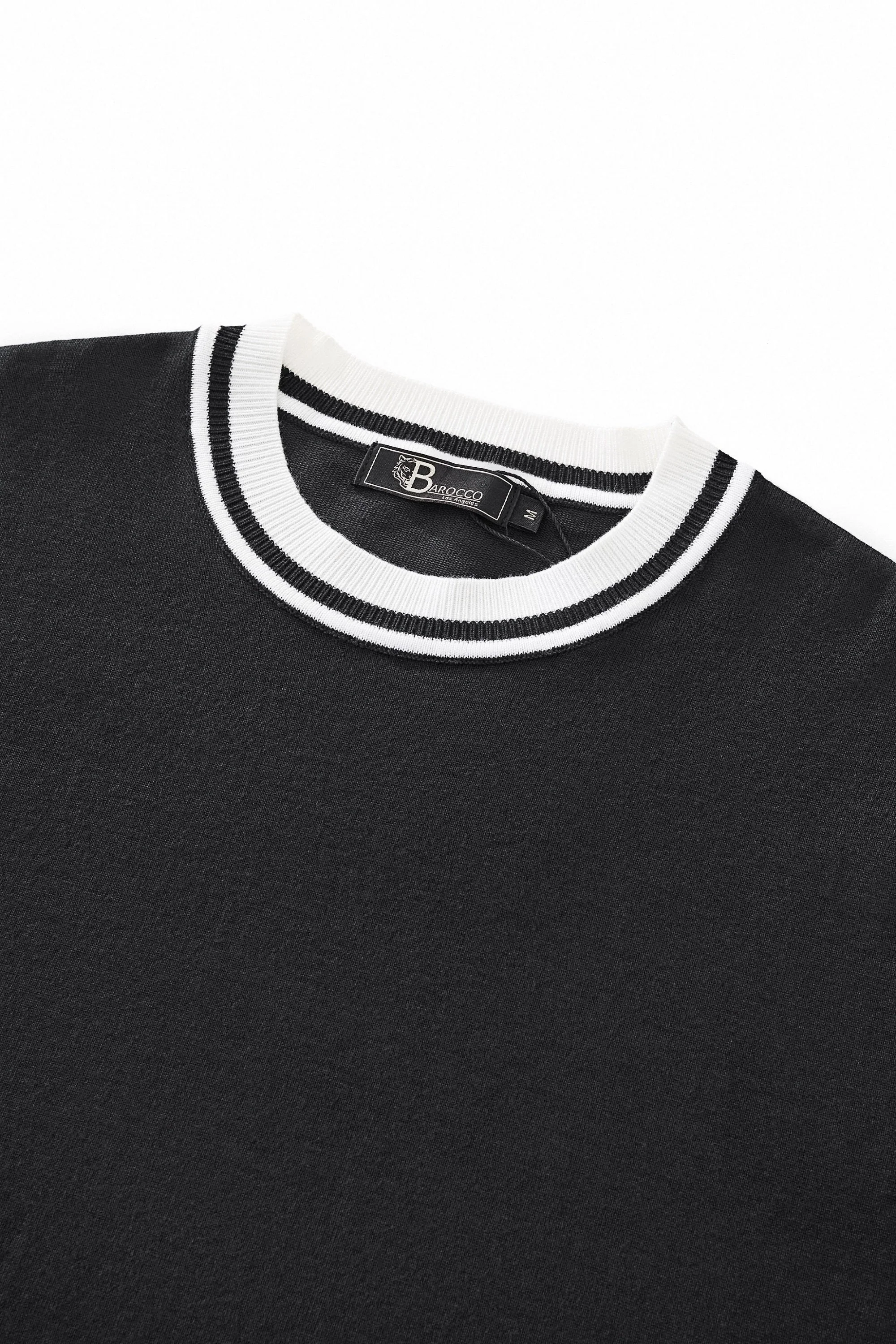 Halo Contrast Collar Knit LS BLACK - Image 4
