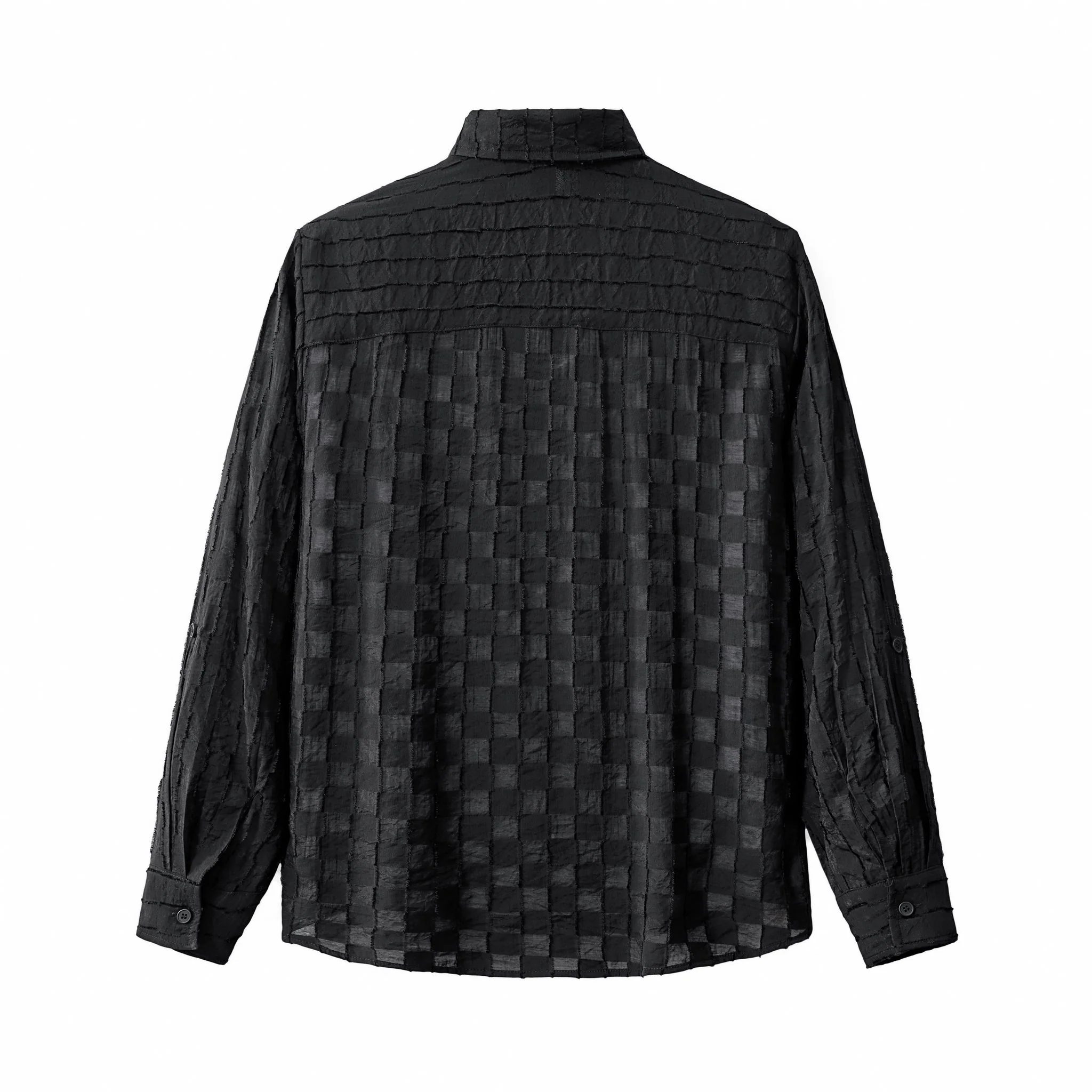 Haven Textured Long Sleeve Shirt BLACK - Image 3