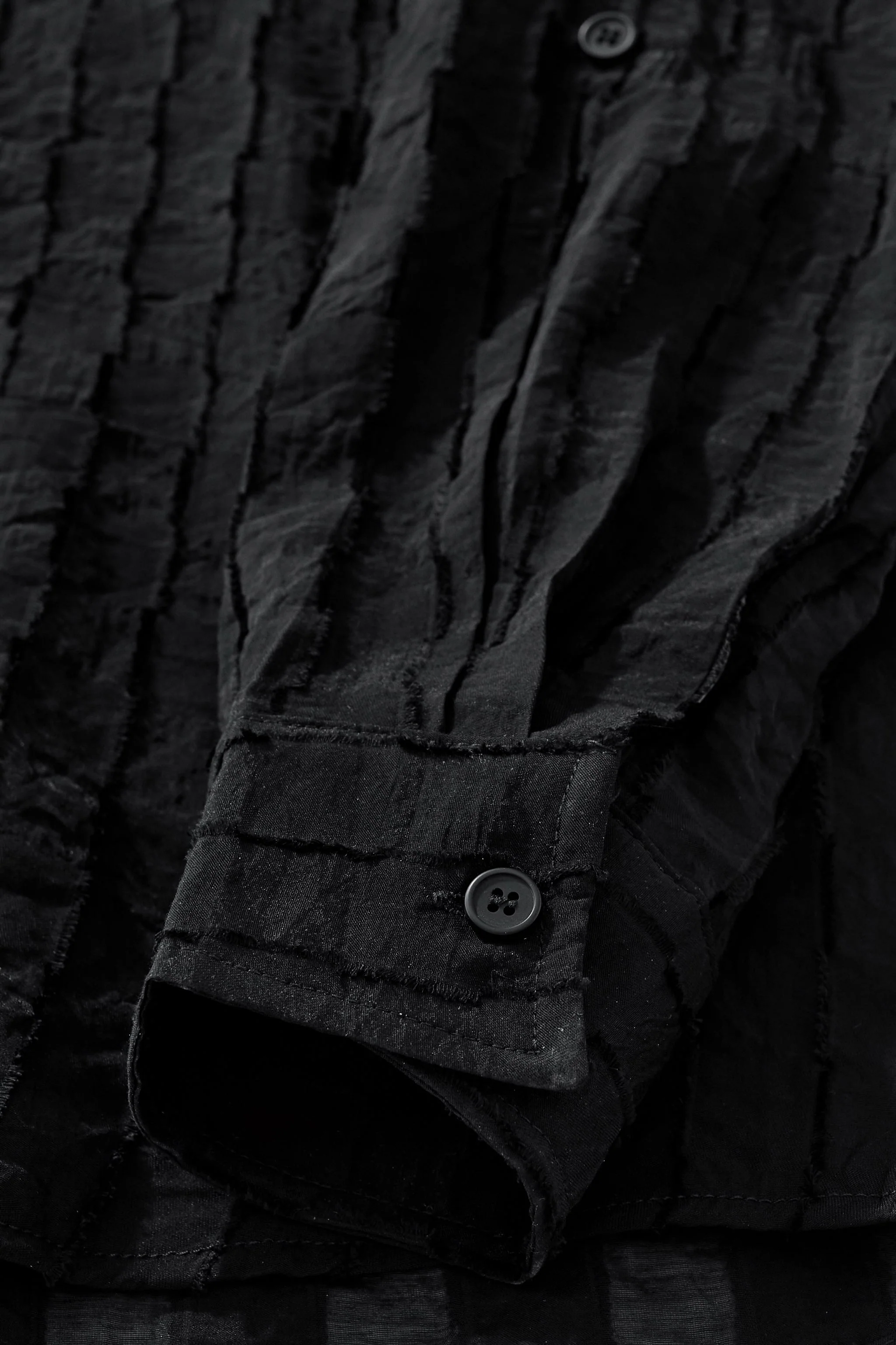 Haven Textured Long Sleeve Shirt BLACK - Image 5