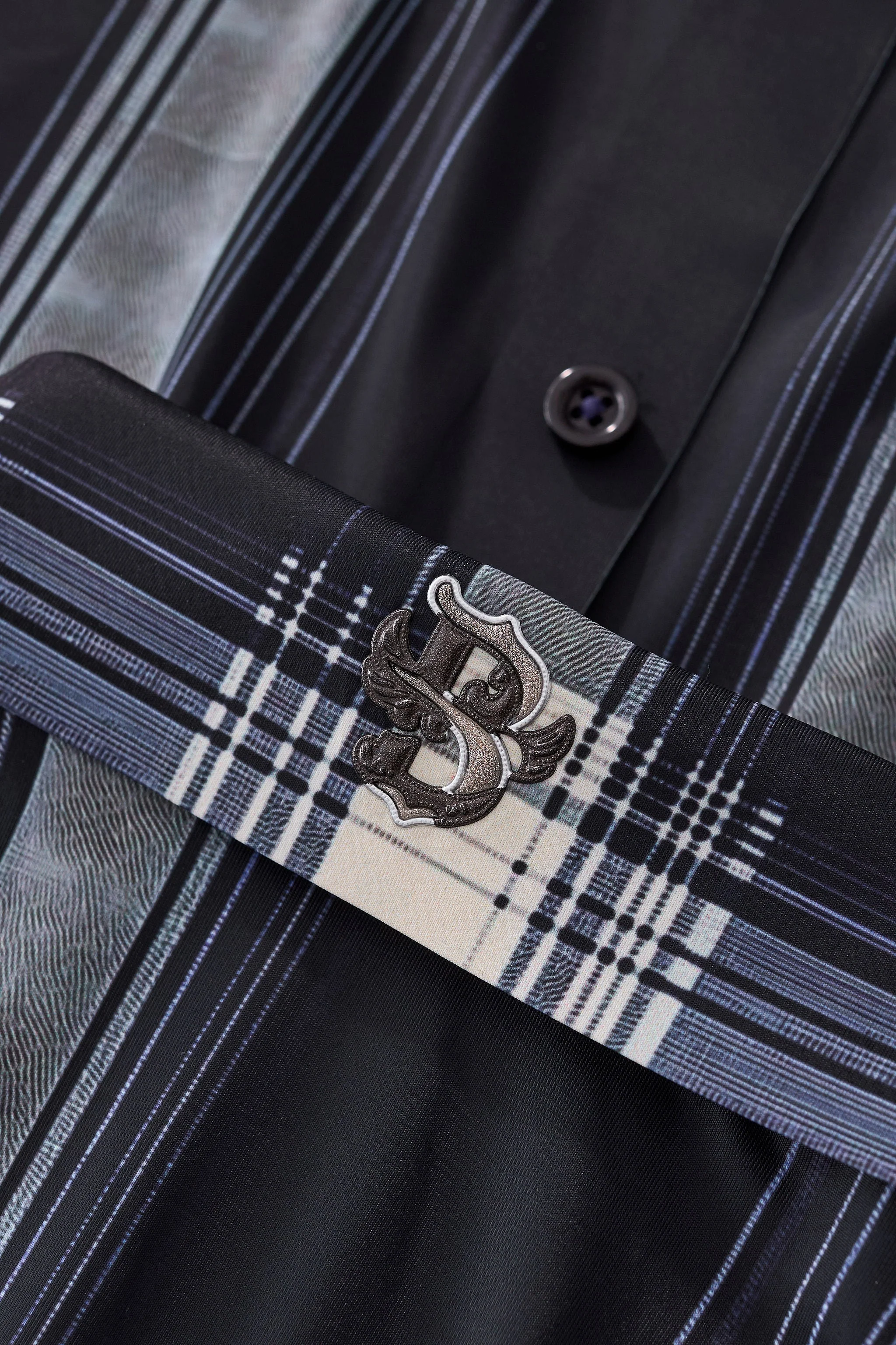 Heritage Plaid Stretch Woven Shirt-El Baron NAVY - Image 5