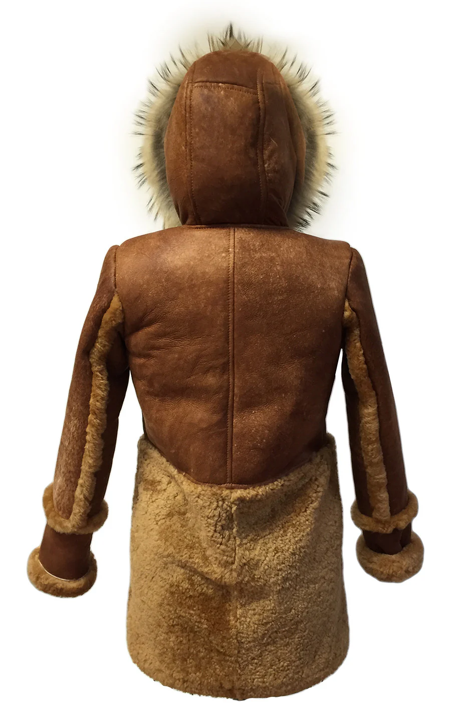 Jakewood - 1044 Women's Whiskey Three Quarters Shearling Trench Coat - Image 2