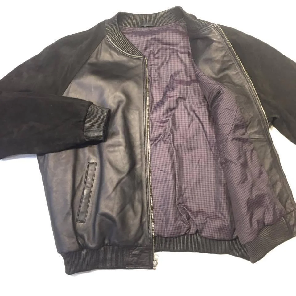 Jakewood Blackout Suede Lamb Classic Bomber Jacket - Image 3