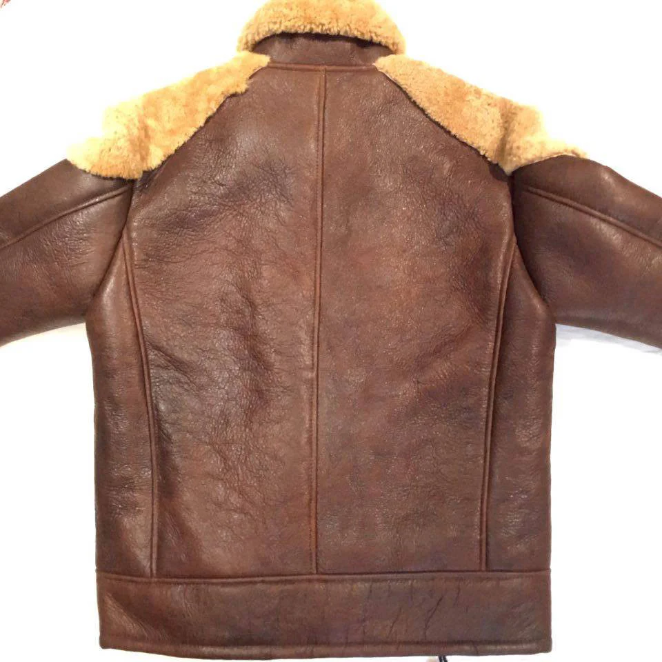 Jakewood Cocoa Biker Style Shearling Jacket - Image 3