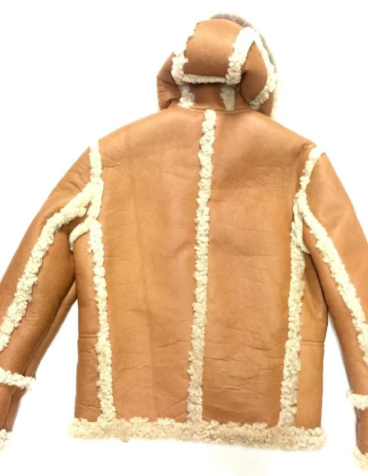 Jakewood Cognac Biker Style Shearling - Image 4