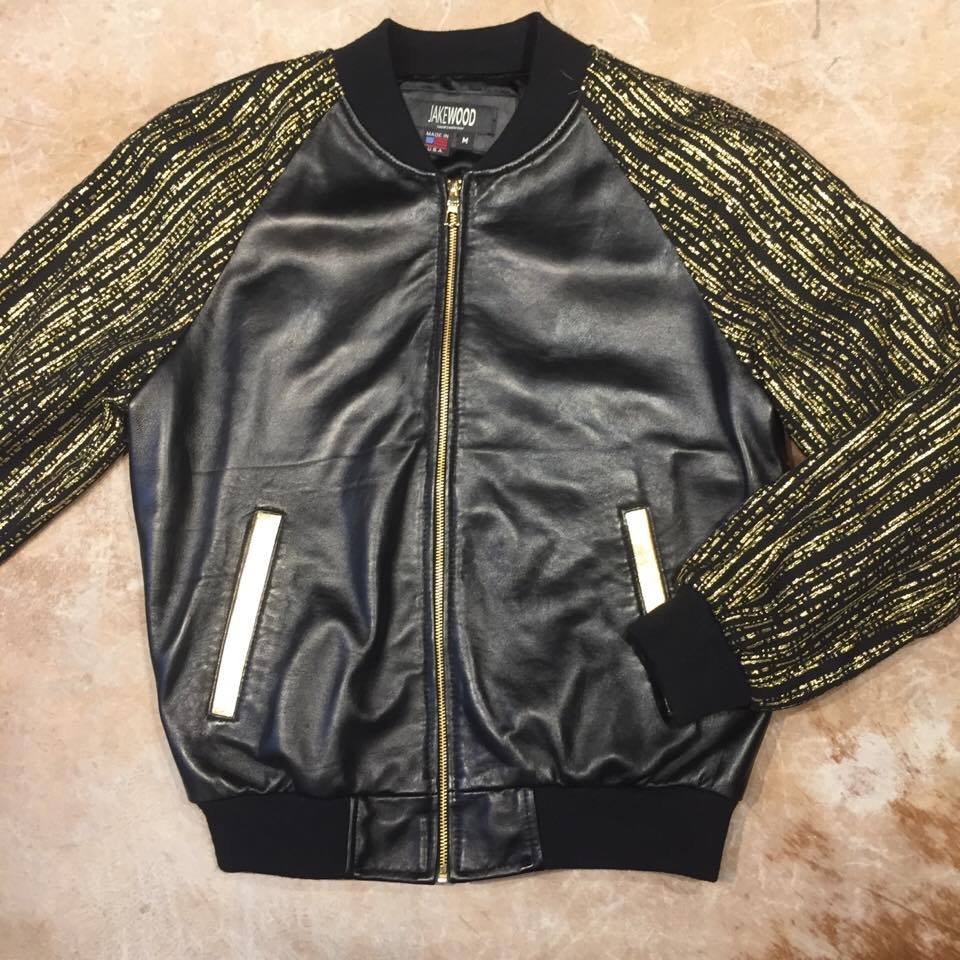 Jakewood Gold Gloss Sleek Bomber Jacket - Image 2