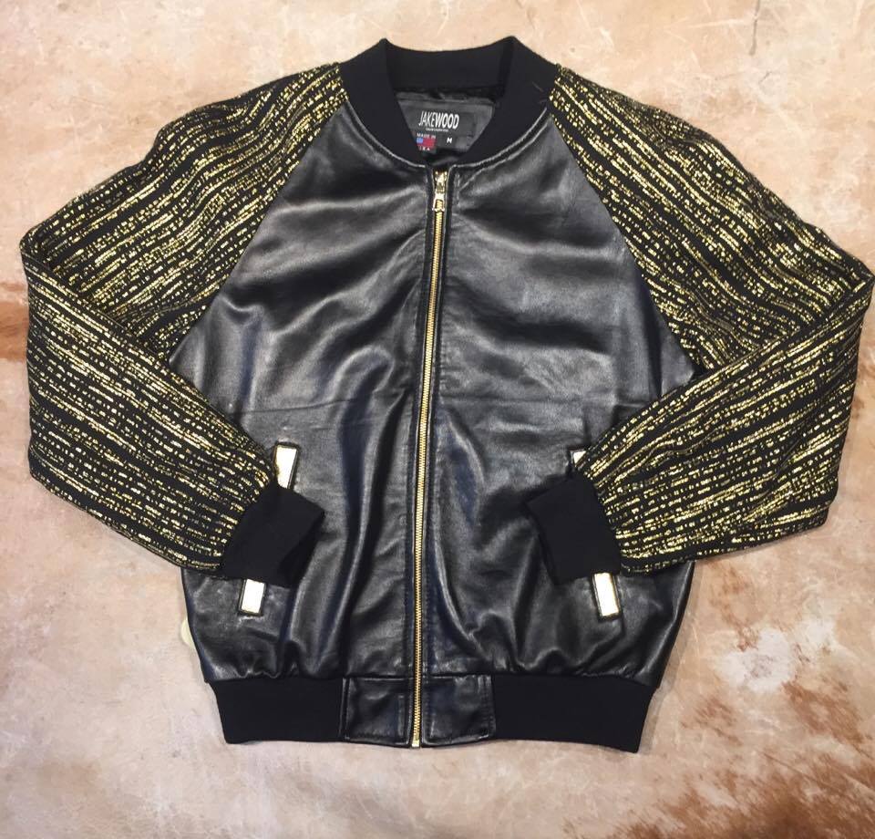 Jakewood Gold Gloss Sleek Bomber Jacket - Image 3