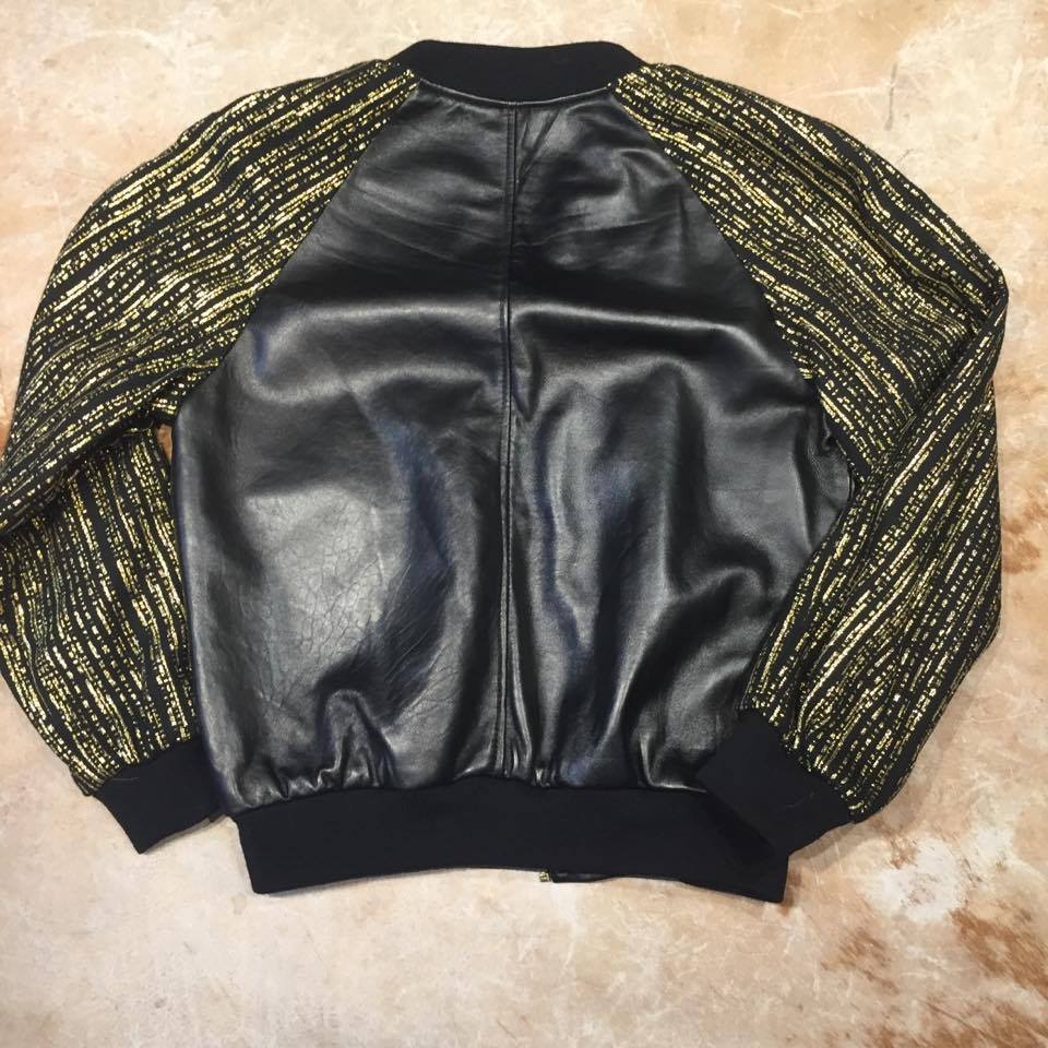 Jakewood Gold Gloss Sleek Bomber Jacket - Image 6