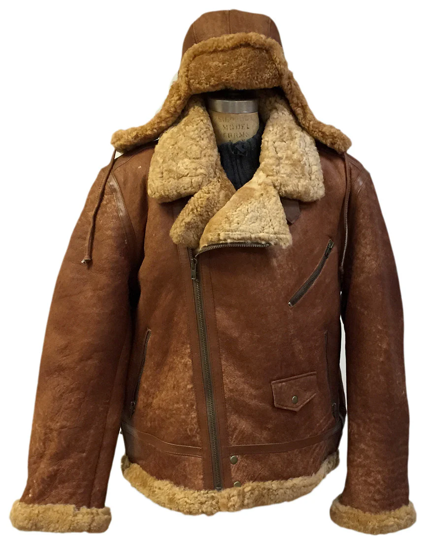 Jakewood - Shearling & Cow Racing Aviator Jacket - Image 3