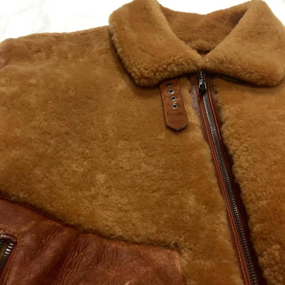 Jakewood Dune Suede Finish Shearling Bomber Jacket - Image 3