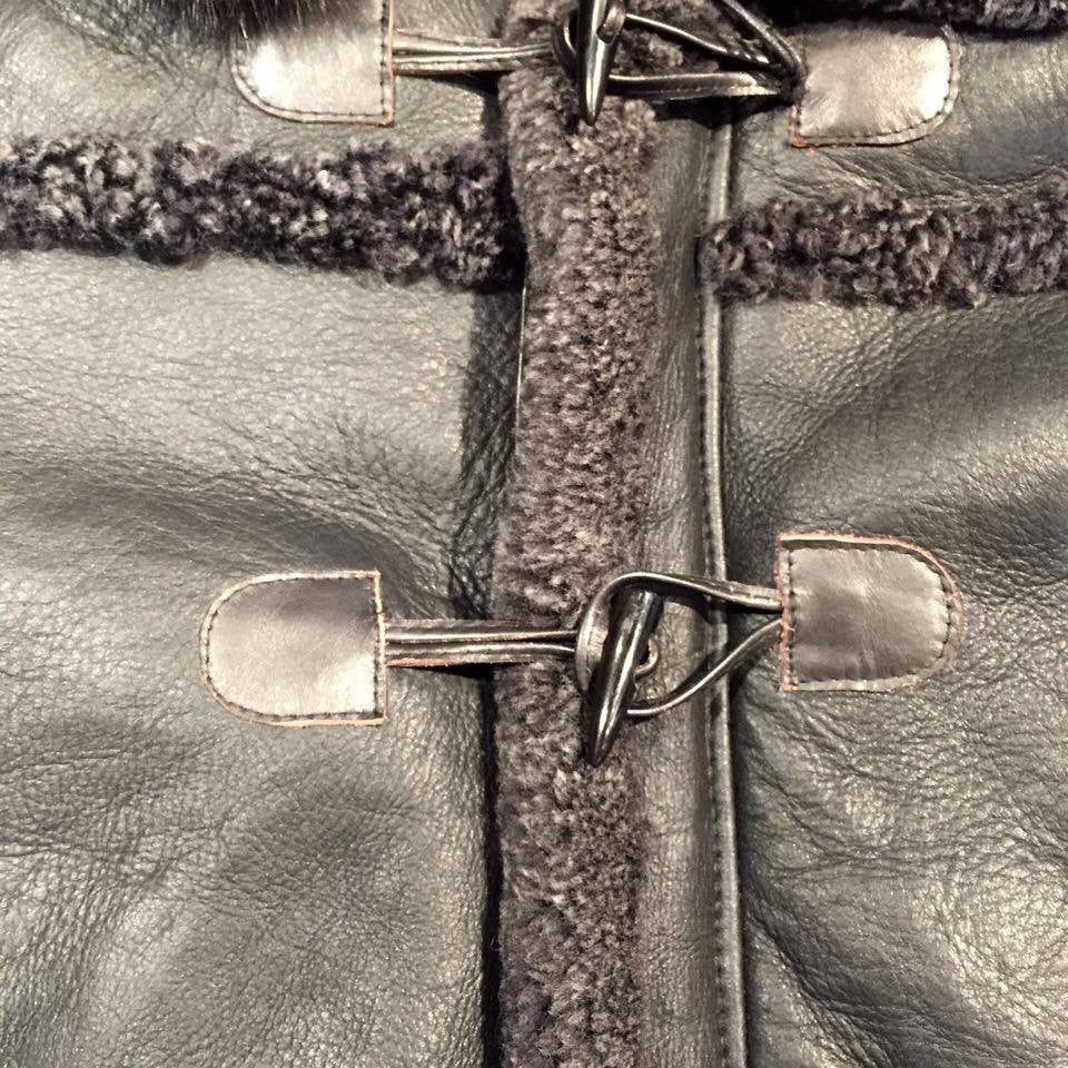 Jakewood Black Duffle Mink Shearling Coat - Image 3