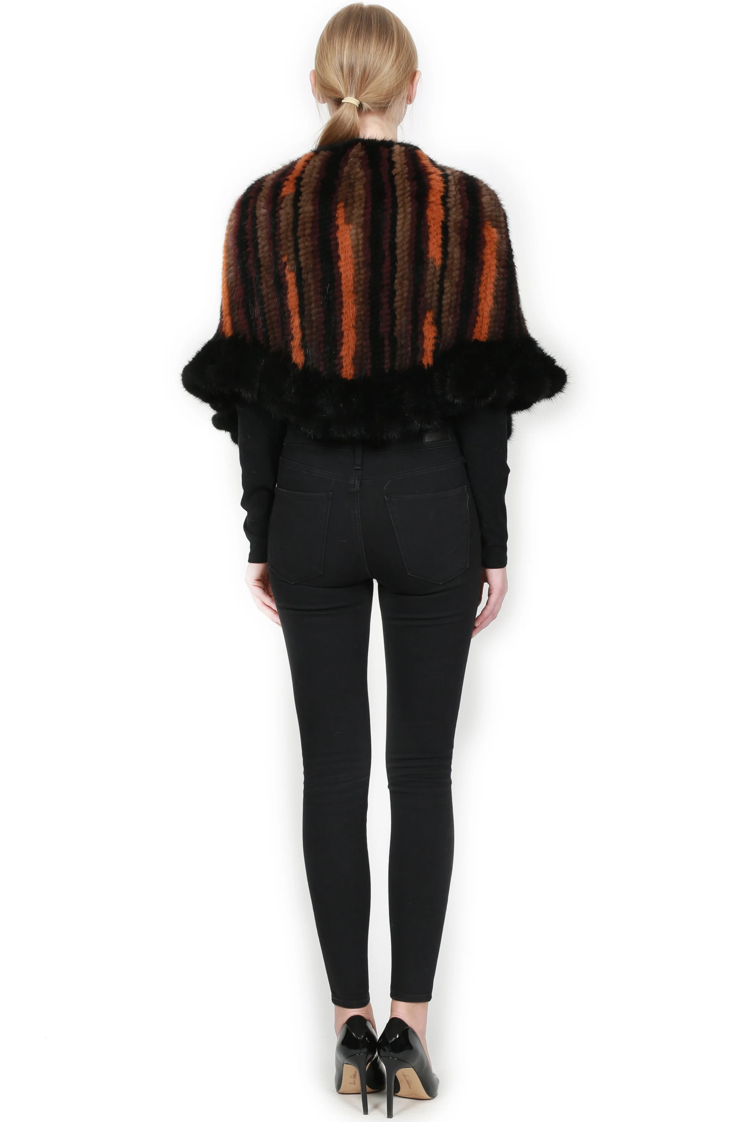 JayLey Multicolor Denmark Mink Fur Poncho - Image 2