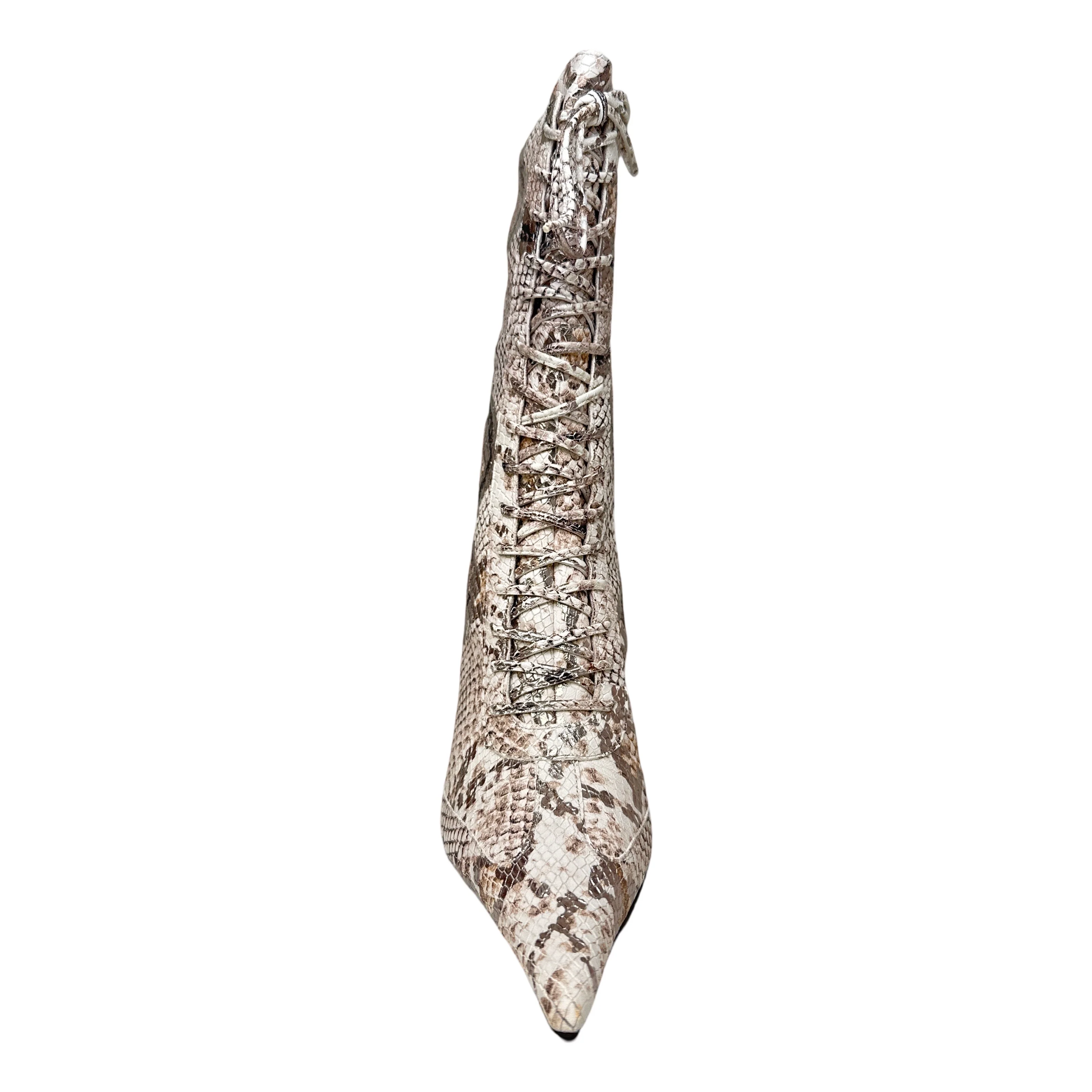 Jeffrey Campbell Beige Gold Python Pointed Toe Heels - Image 5