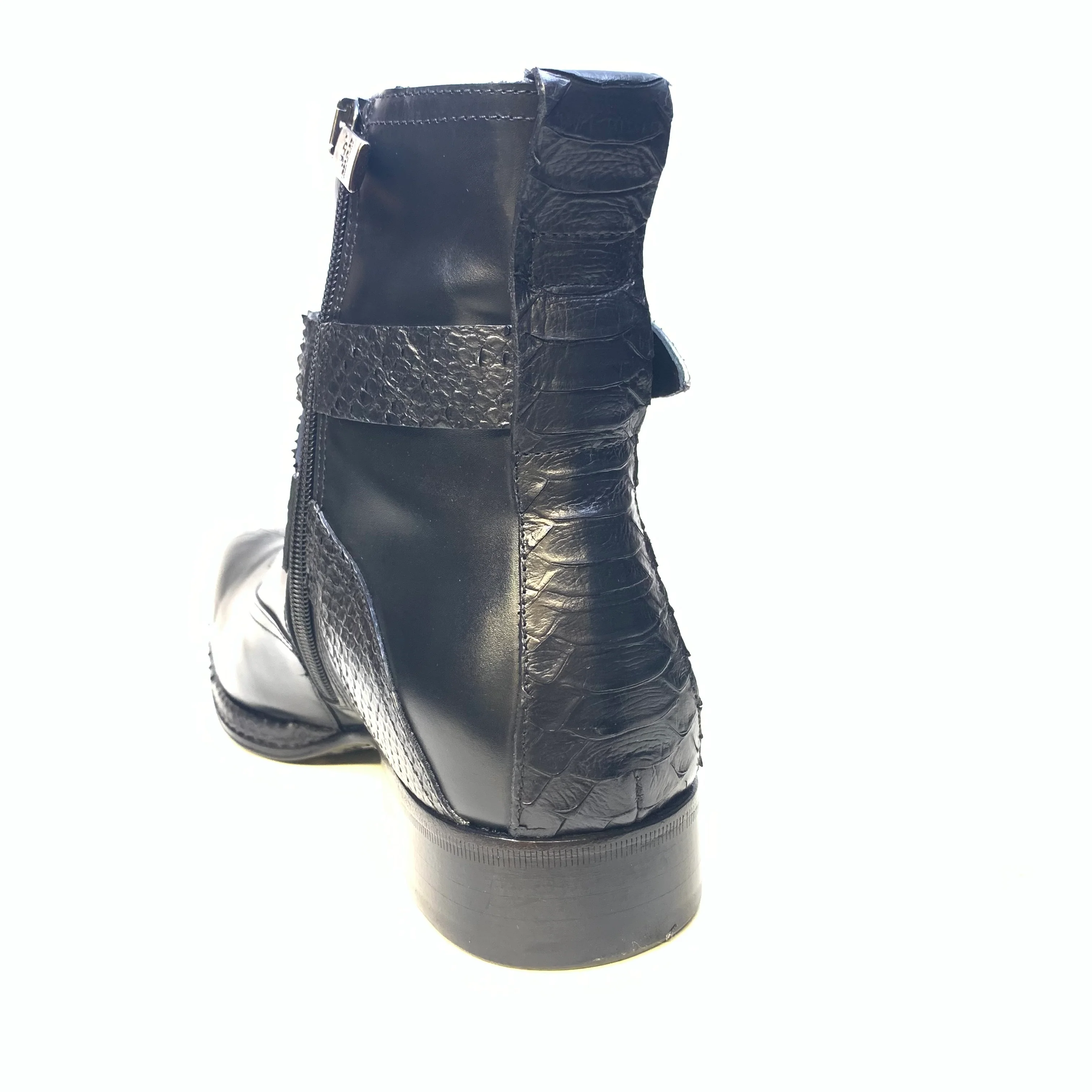 Jo Ghost Black Python Strap Ankle Boots - Image 5