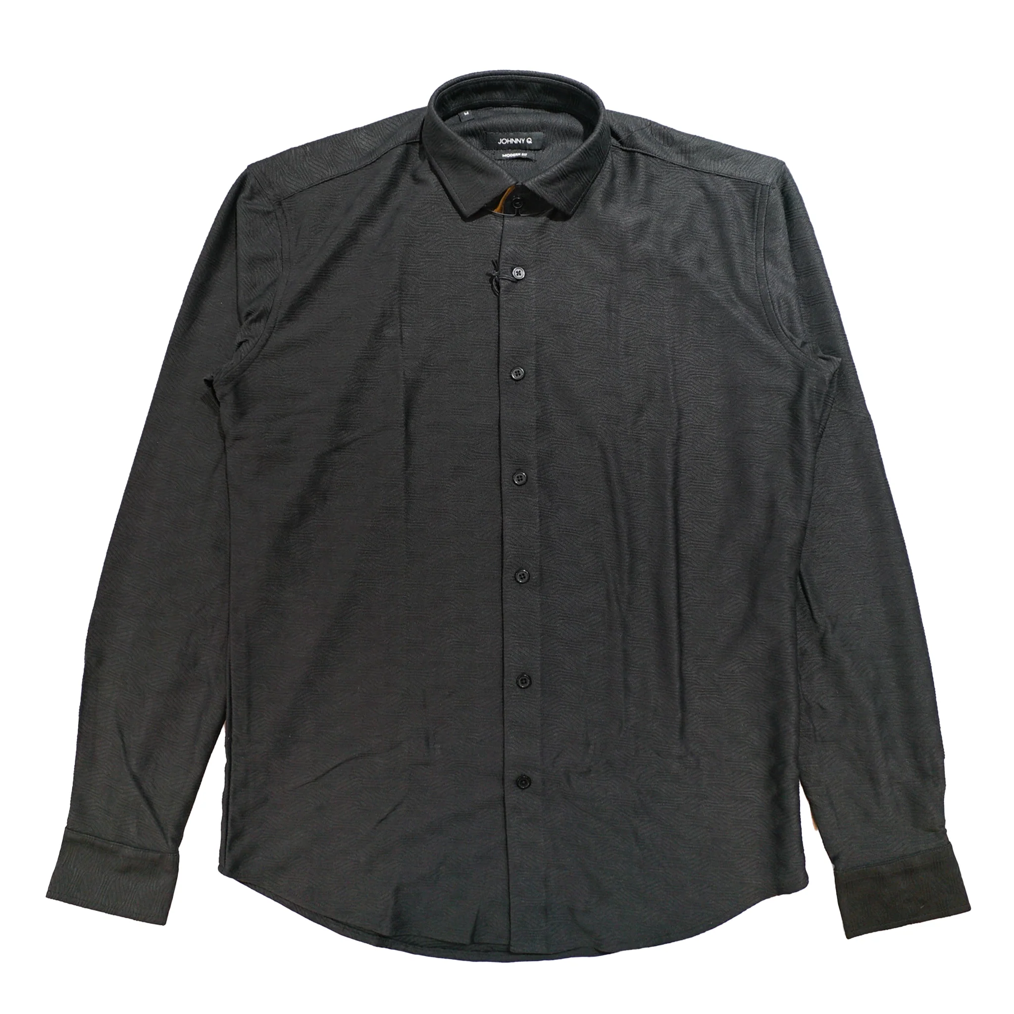 Johnny Q Men's 539 Black Textured Button-Up Shirt