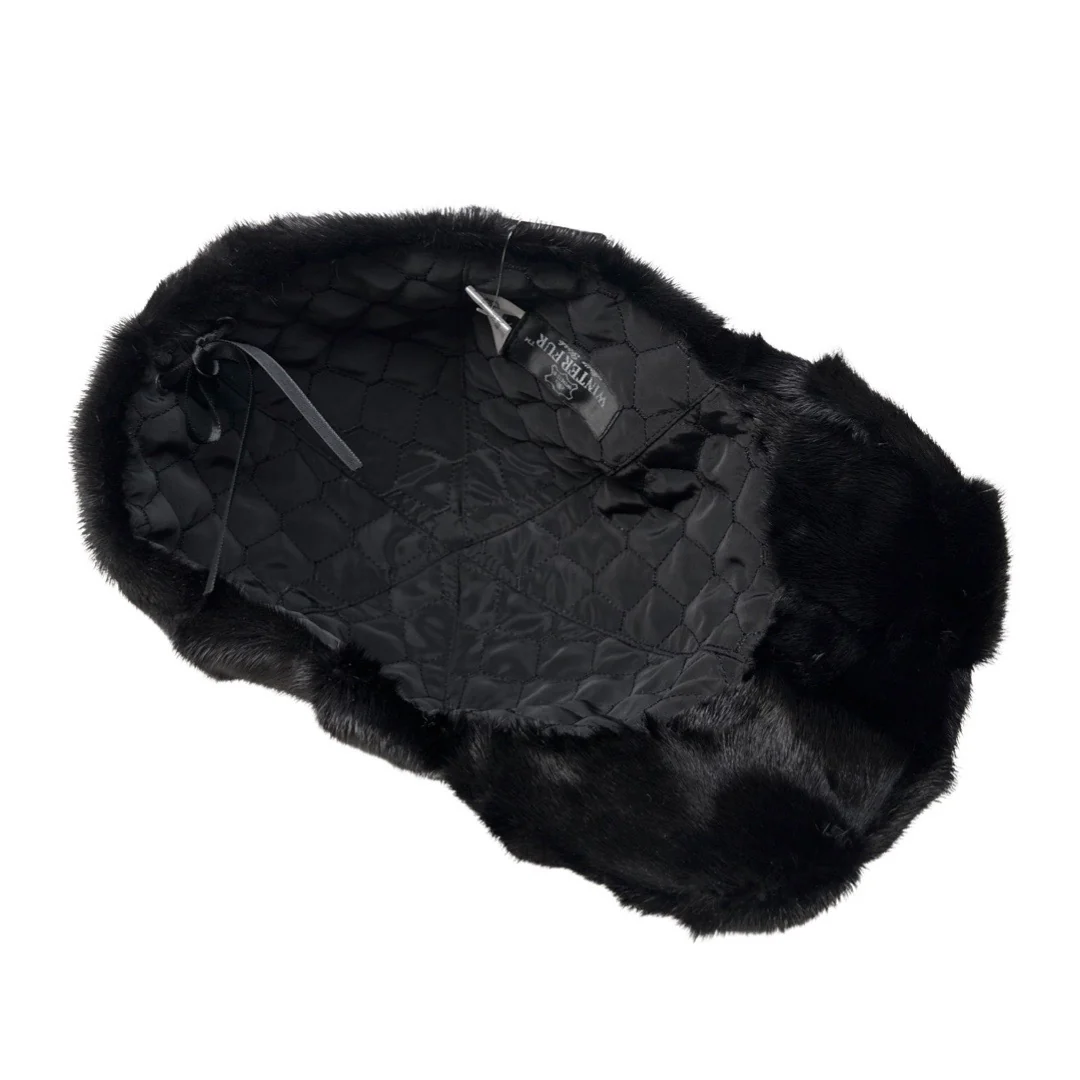 Kashani Black Diamond Cut Mink Baseball Hat - Image 4