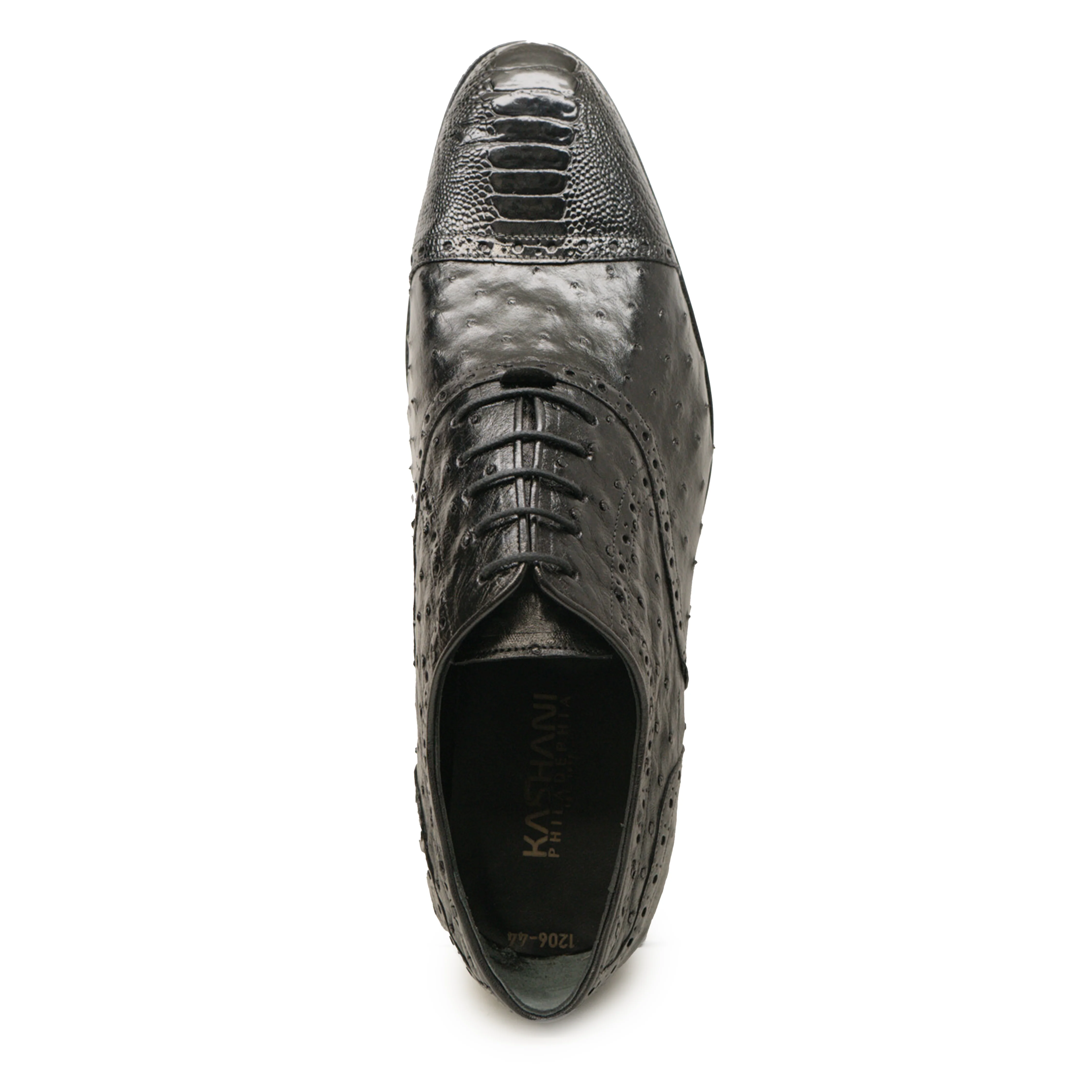 Kashani Black Ostrich Quill / Leg Oxford Dress Shoes - Image 4