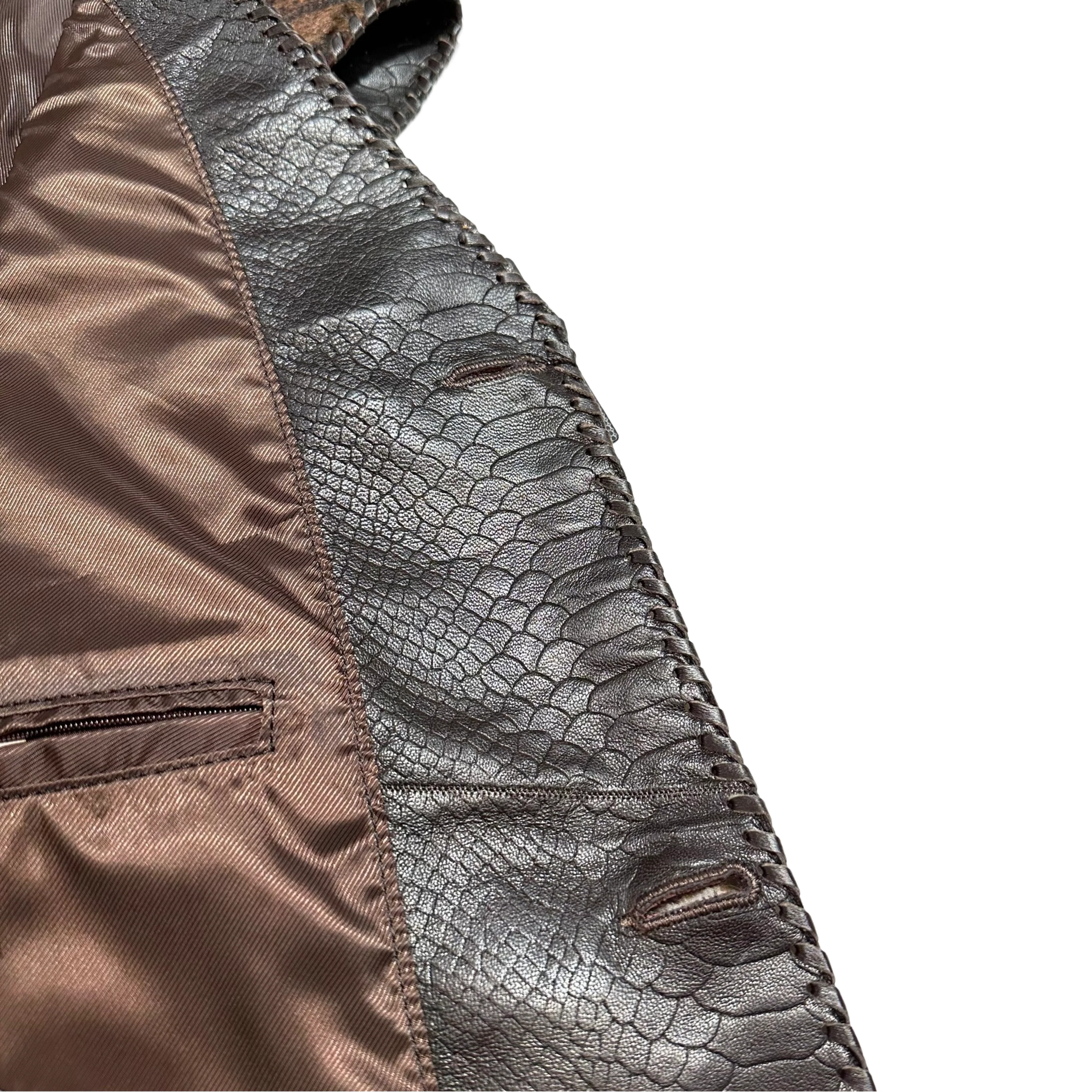 Kashani Brown Paisley Cavallino Pony Hair Hand Woven Vest - Image 7