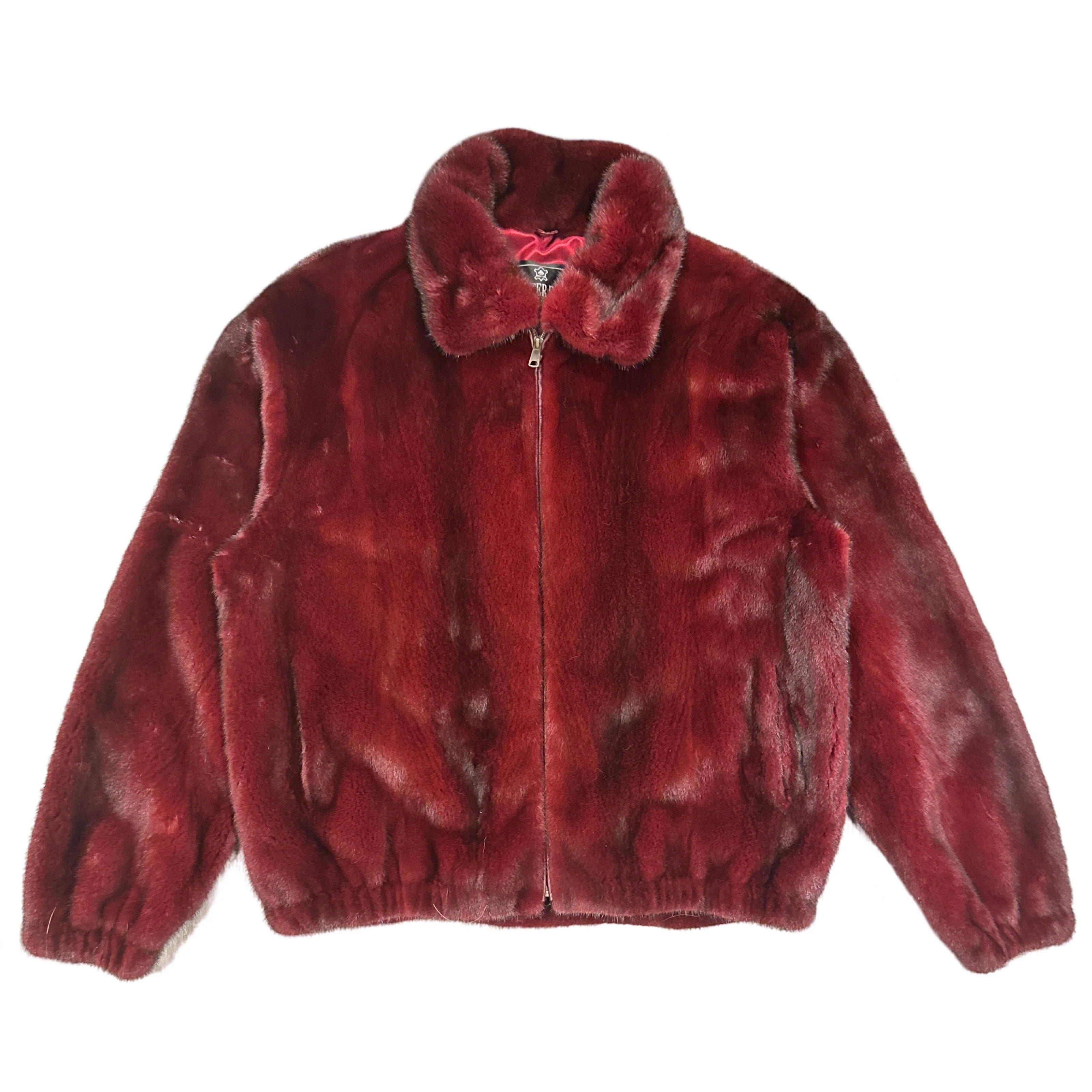 Kashani Burgundy Full Mink Fur Jacket