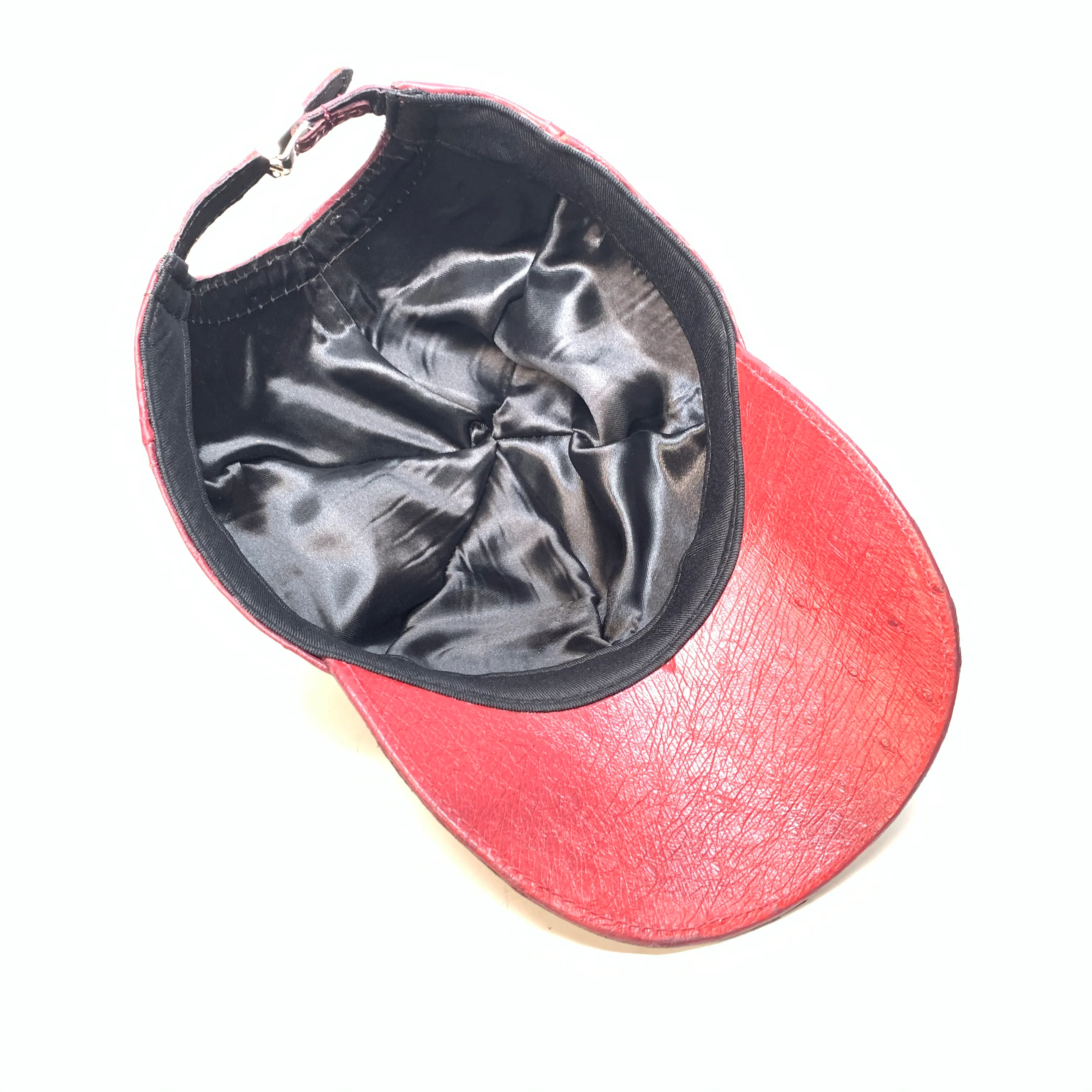 Kashani Wine Alligator & Ostrich Quill StrapBack Hat - Image 4