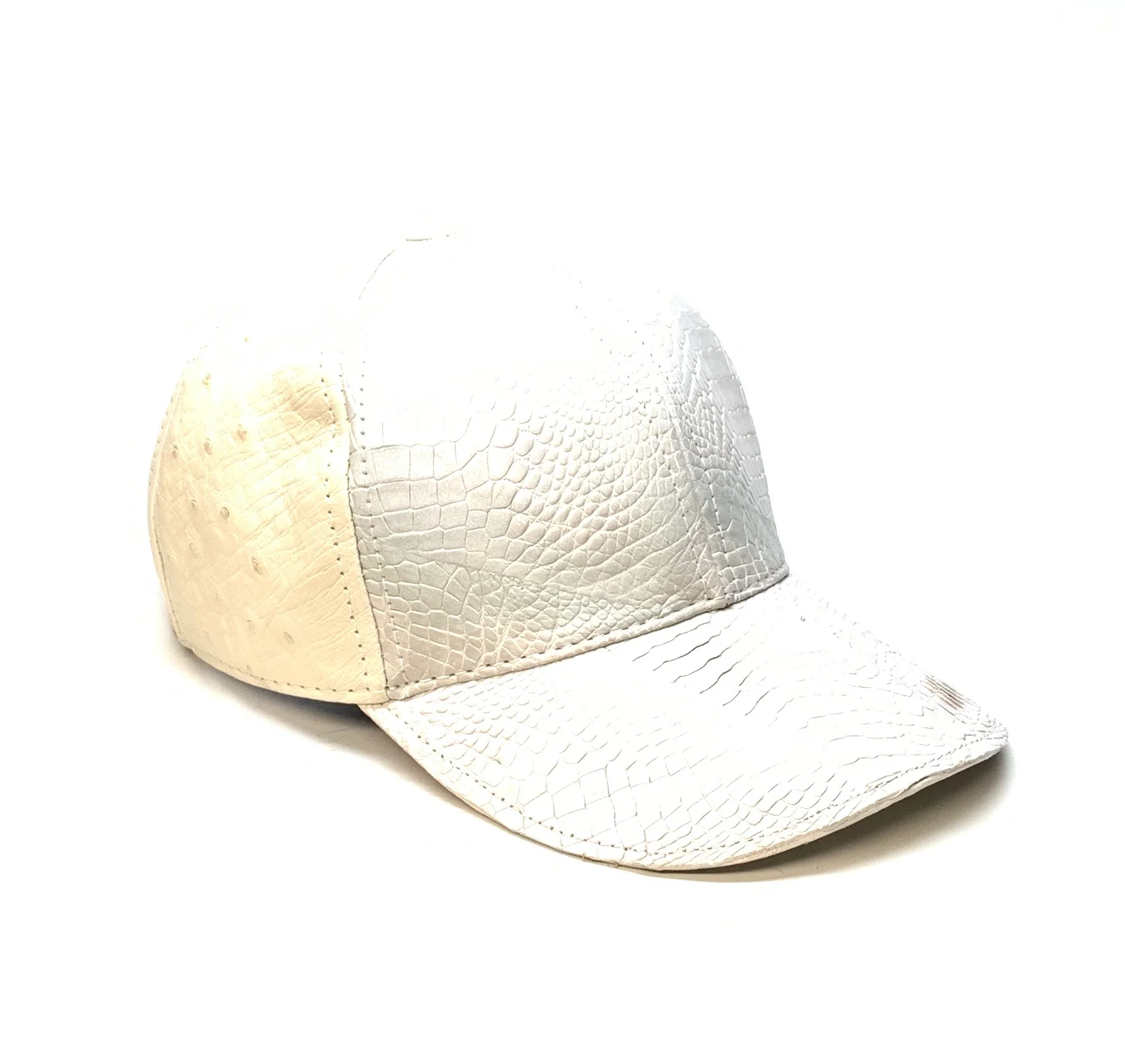 Kashani Champagne Alligator & Ostrich Quill StrapBack Hat