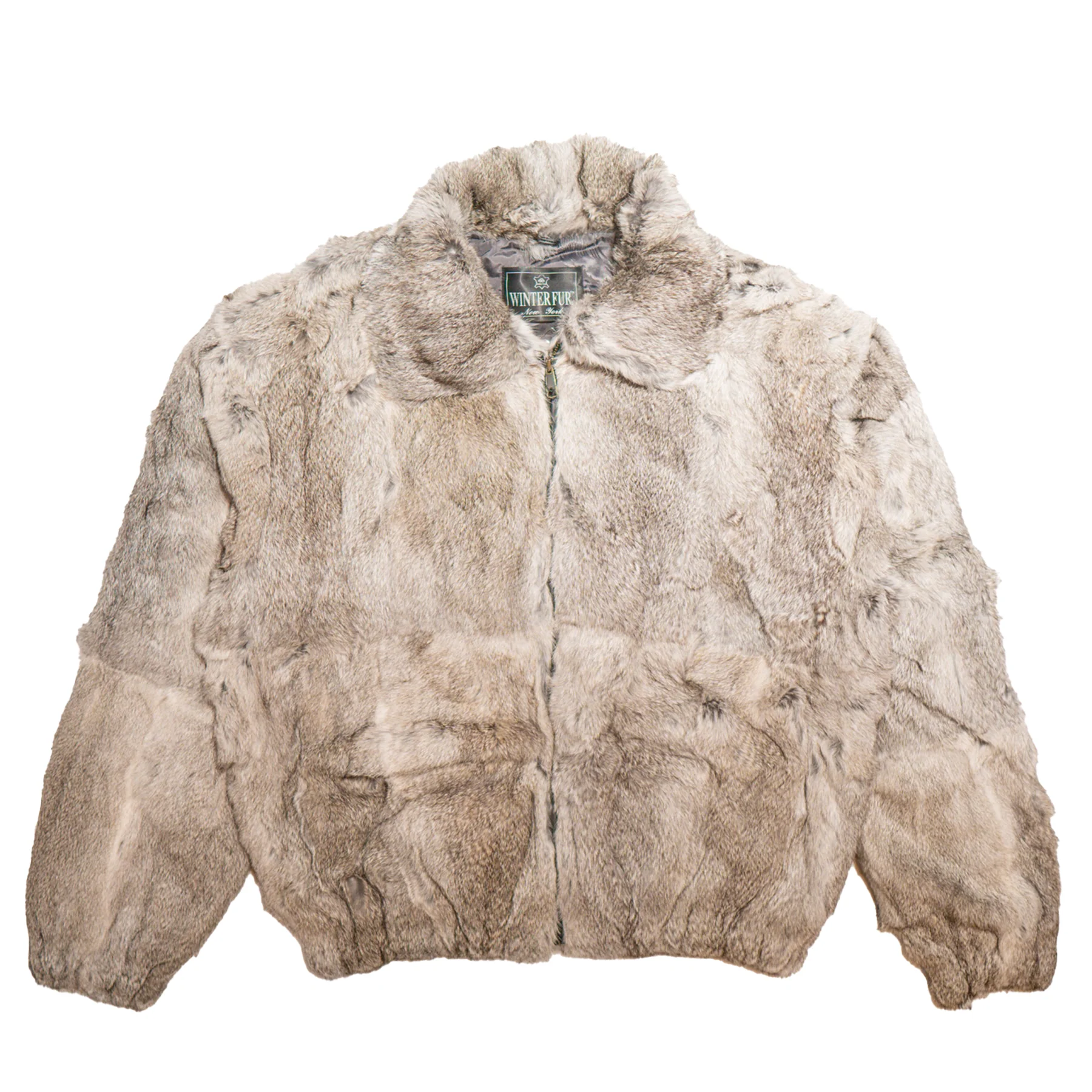 Kashani Men's Charcoal Grey Natural Rabbit Fur Coat - Image 2
