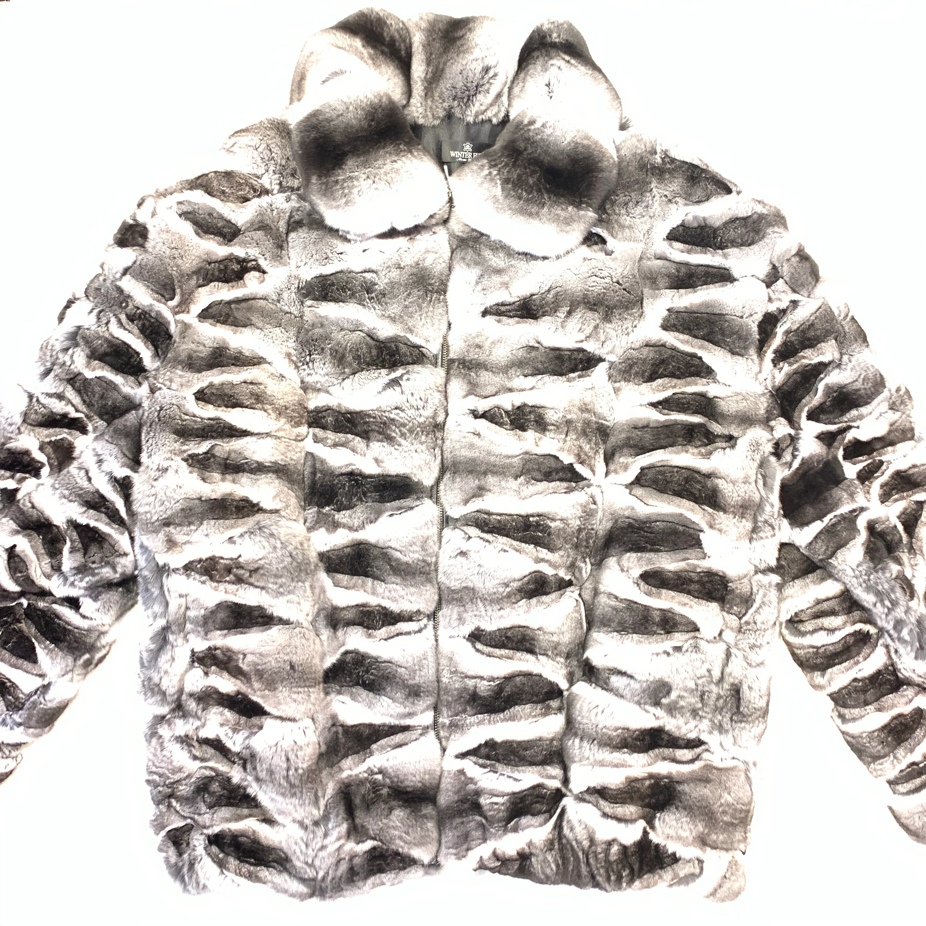 Kashani Men's Chinchilla Bomber Fur Coat - Image 8